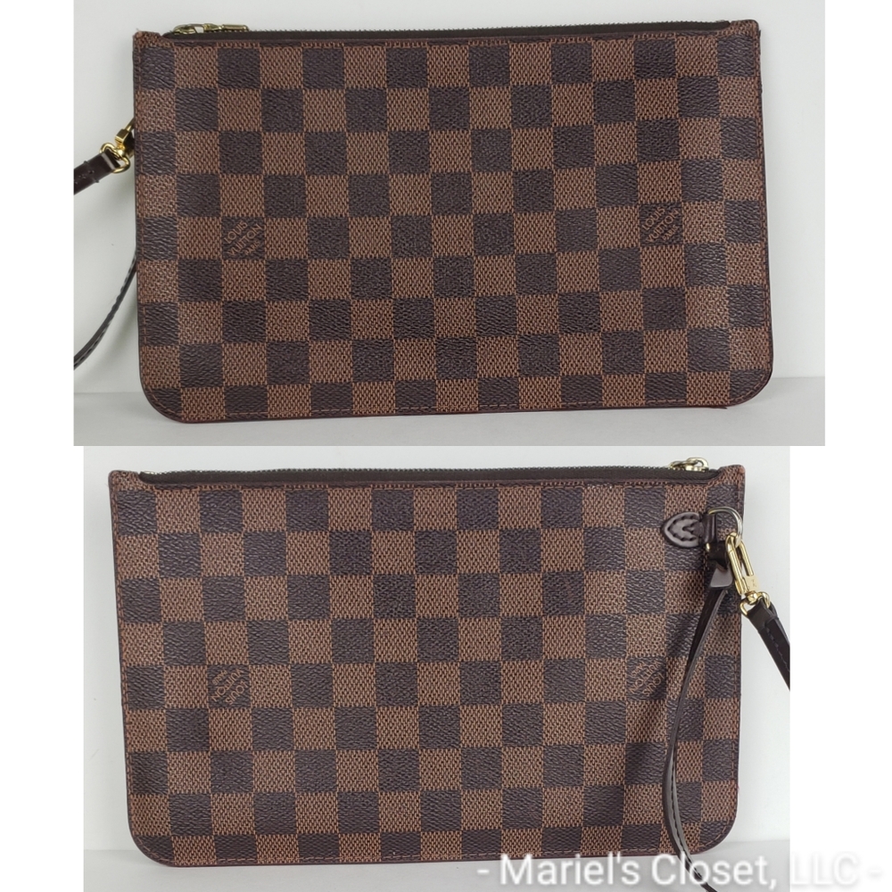 Authentic Louis Vuitton Damier Ebene Neverfull Pochette #2708M - Picture 3 of 6